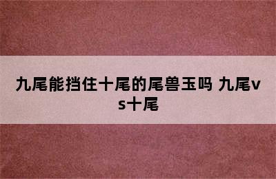 九尾能挡住十尾的尾兽玉吗 九尾vs十尾